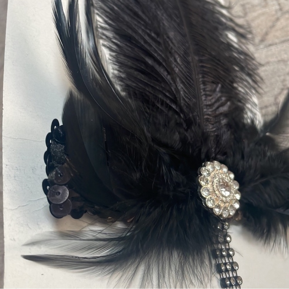 Roaring 20’s feather and sequin headband - Halloween costume, flapper girl - Picture 5 of 7